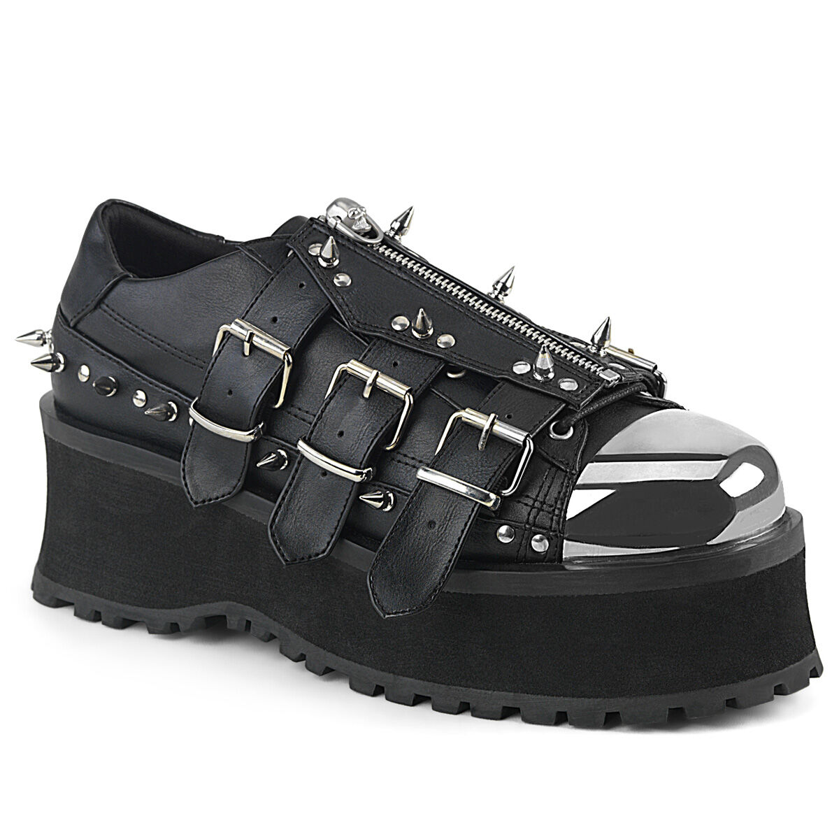 DemoniaCult GRAVEDIGGER-03 Unisex Halbschuh Schwarz  EU 36
