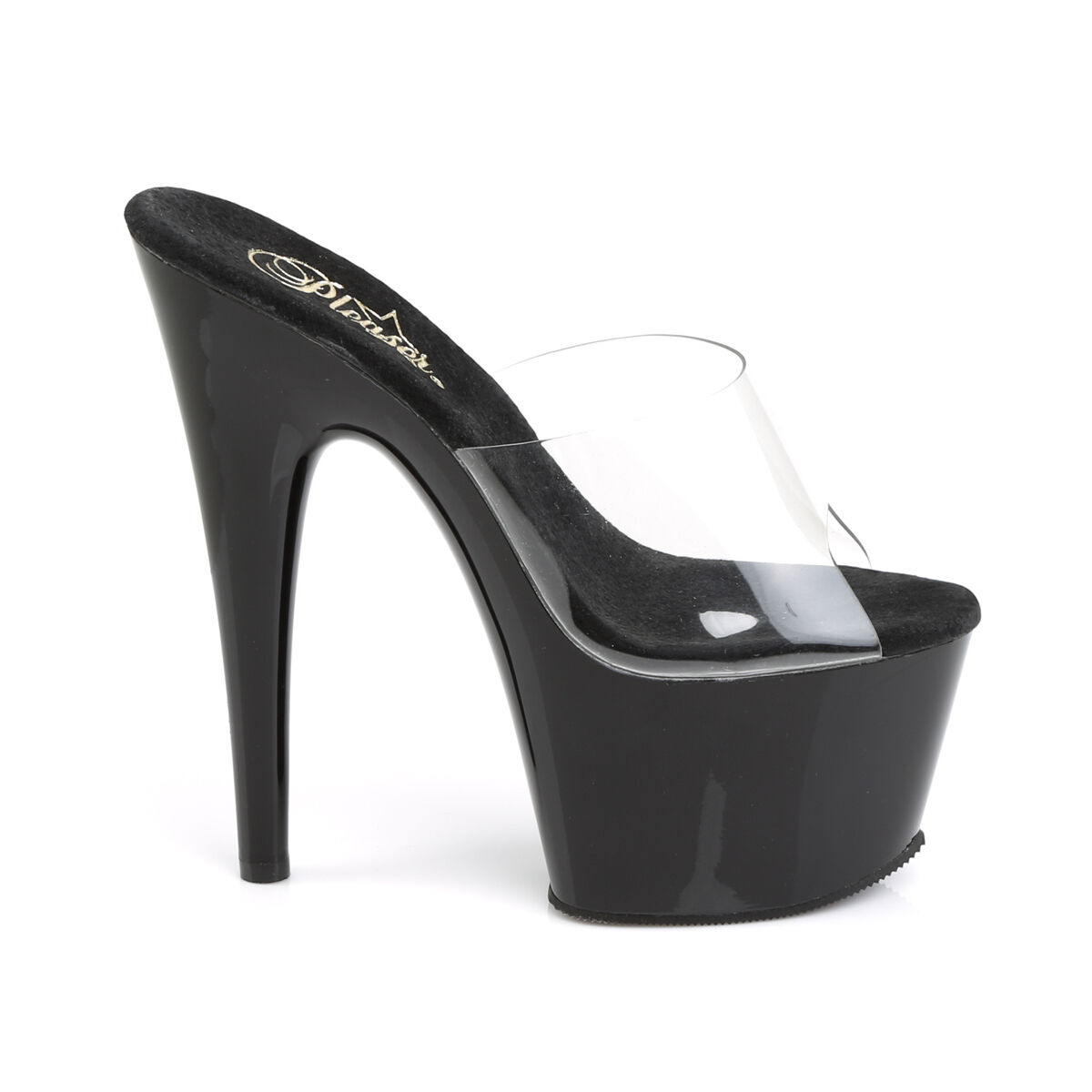 Pleaser ADORE-701 Damen Slipper Transparent Schwarz EU 37