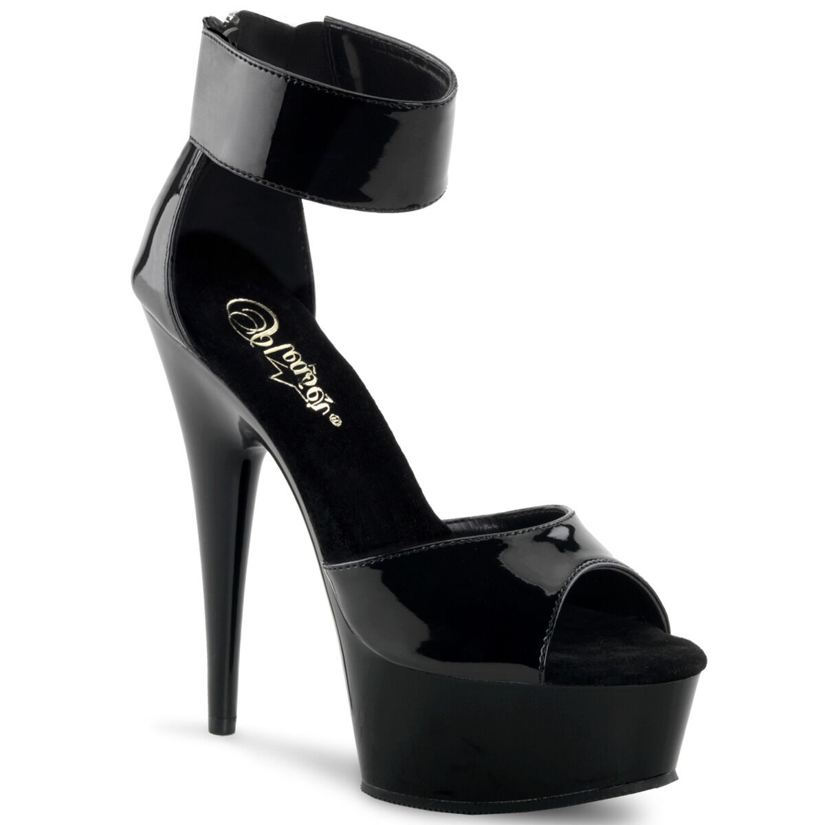 Pleaser DELIGHT-670-3 Damen Sandale Schwarz  EU 35