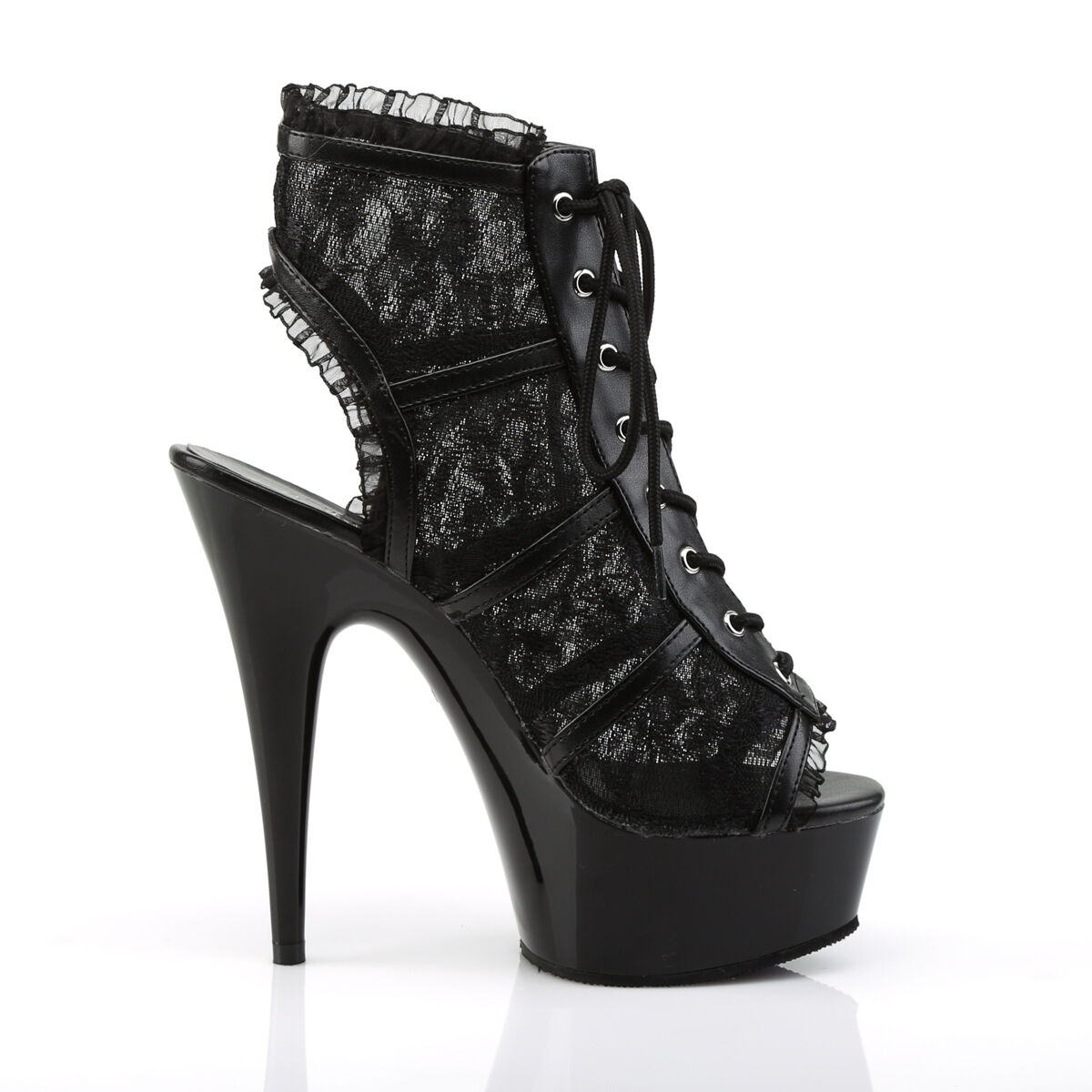 Pleaser DELIGHT-696LC Damen Stiefelette Schwarz  EU 35