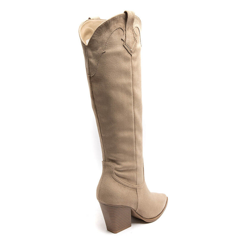 PEACHBOOTS Boho Western Boot Khaki veganes Rauhleder 41, Bekleidung, Schuhwerk, Schuh, Stiefel