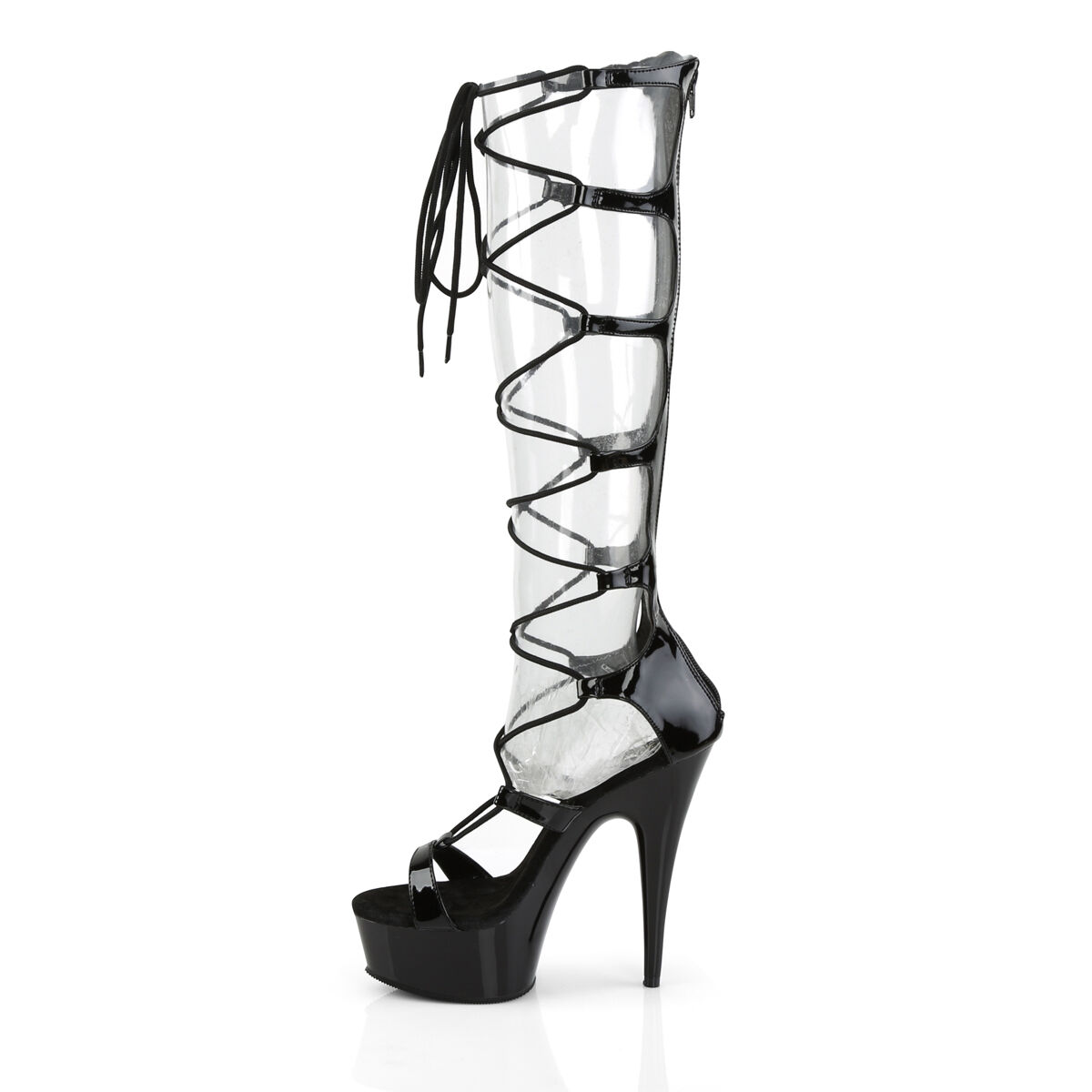 Pleaser DELIGHT-698 Damen Sandale Schwarz  EU 35