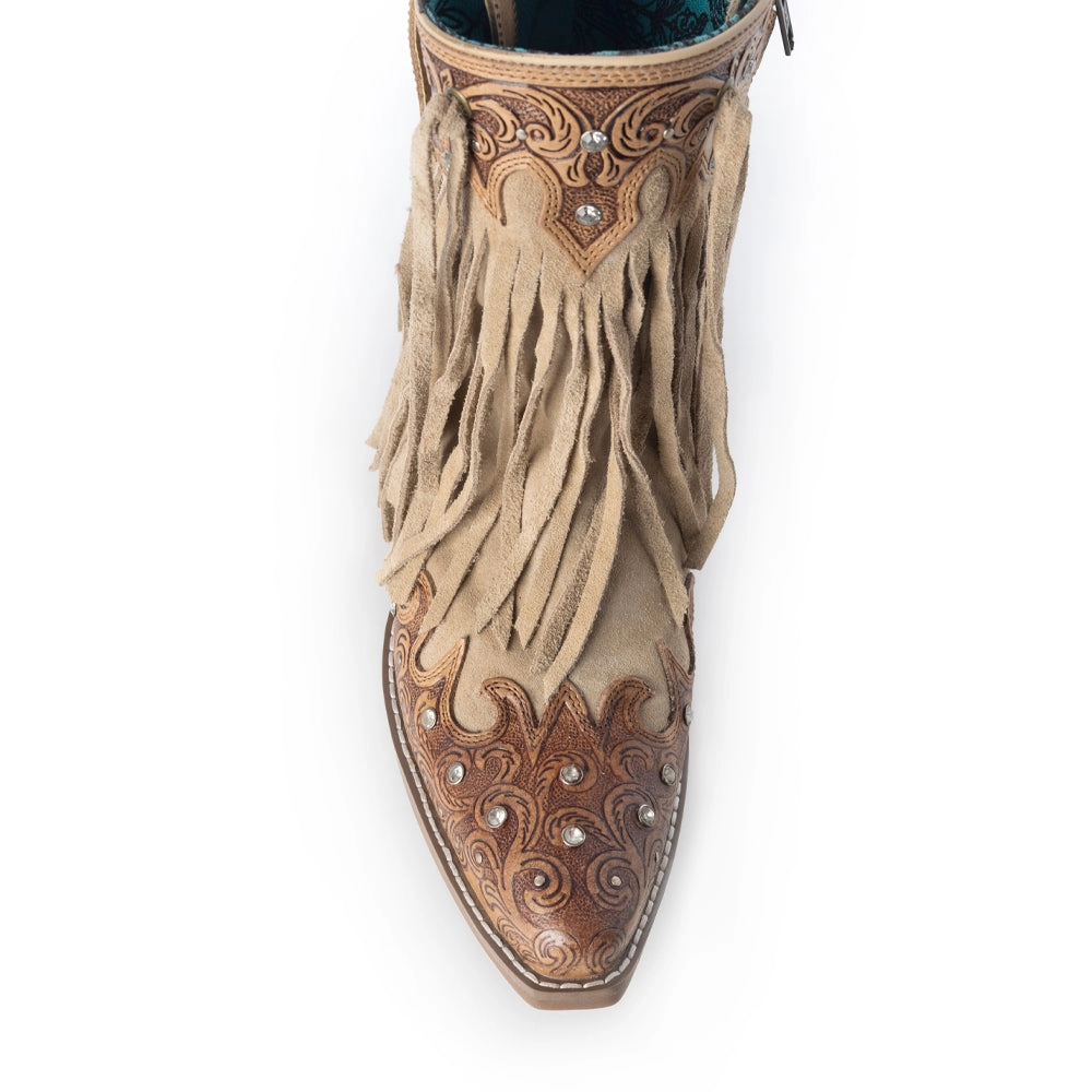MYRA Nashville Nights Botki Western Boho z Frędzlami Ember