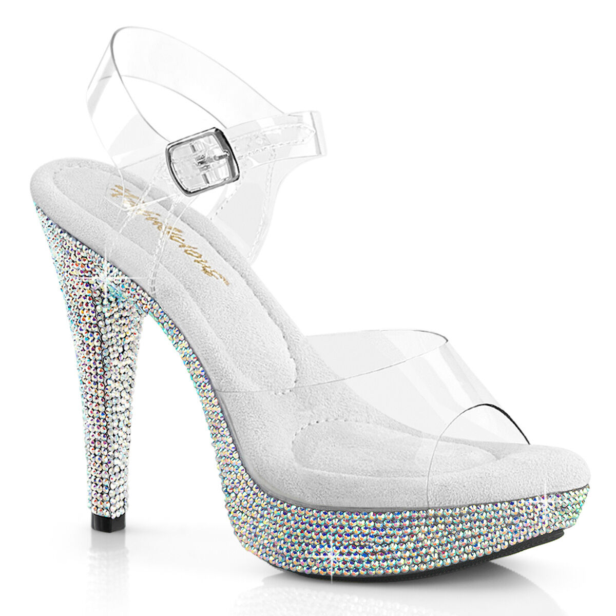 Fabulicious COCKTAIL-508DM Cocktail Sandalen Transparent -  Silber Multi EU 35