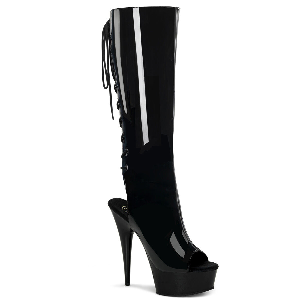 Pleaser DELIGHT-2018 Damen Stiefel Schwarz  EU 35