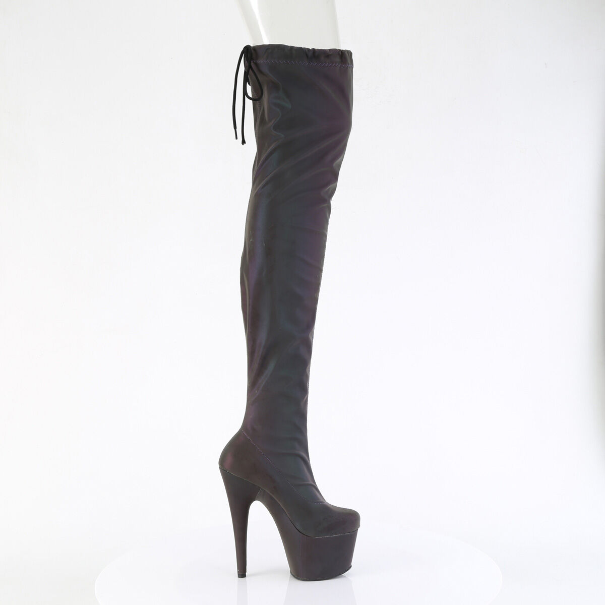 Pleaser ADORE-3008REFL Plateau Stiefel Stretch Grün Lila Reflexiv EU 35