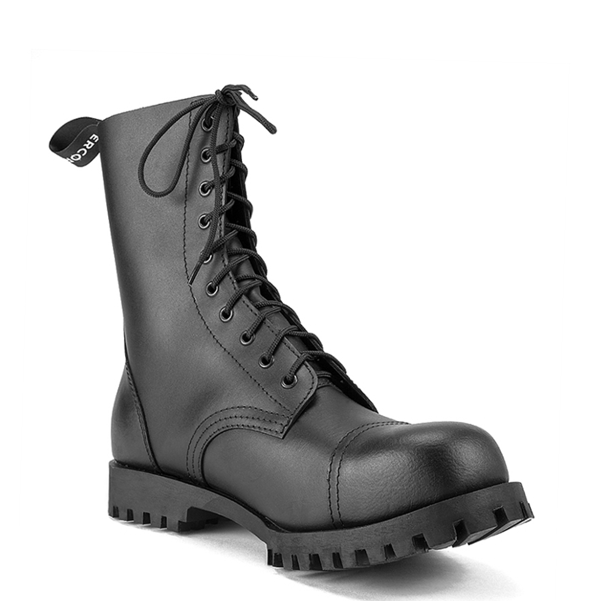 ALTERCORE 551 VEGAN – 10-Loch Boots mit Stahlkappe in Schwarz, Boot, Combat boot, Lace-up, Leather, Schwarz