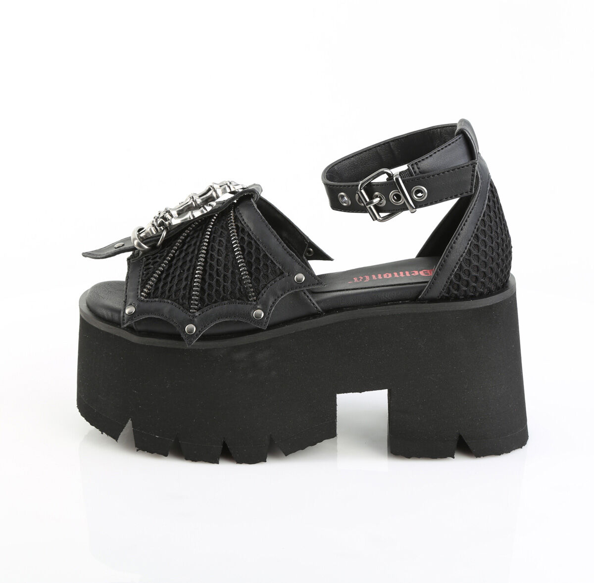DemoniaCult ASHES-11 Sandalen Schwarz Vegan Leder Mesh EU 36