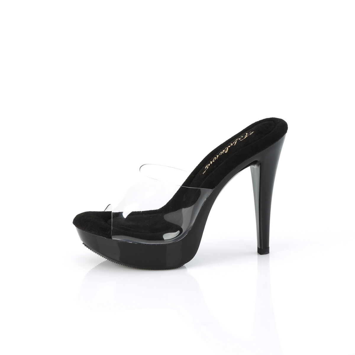 Fabulicious COCKTAIL-501 Damen Slipper Transparent Schwarz EU 43