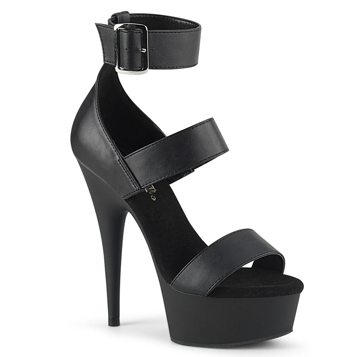 Pleaser DELIGHT-629 Damen Sandale Schwarz