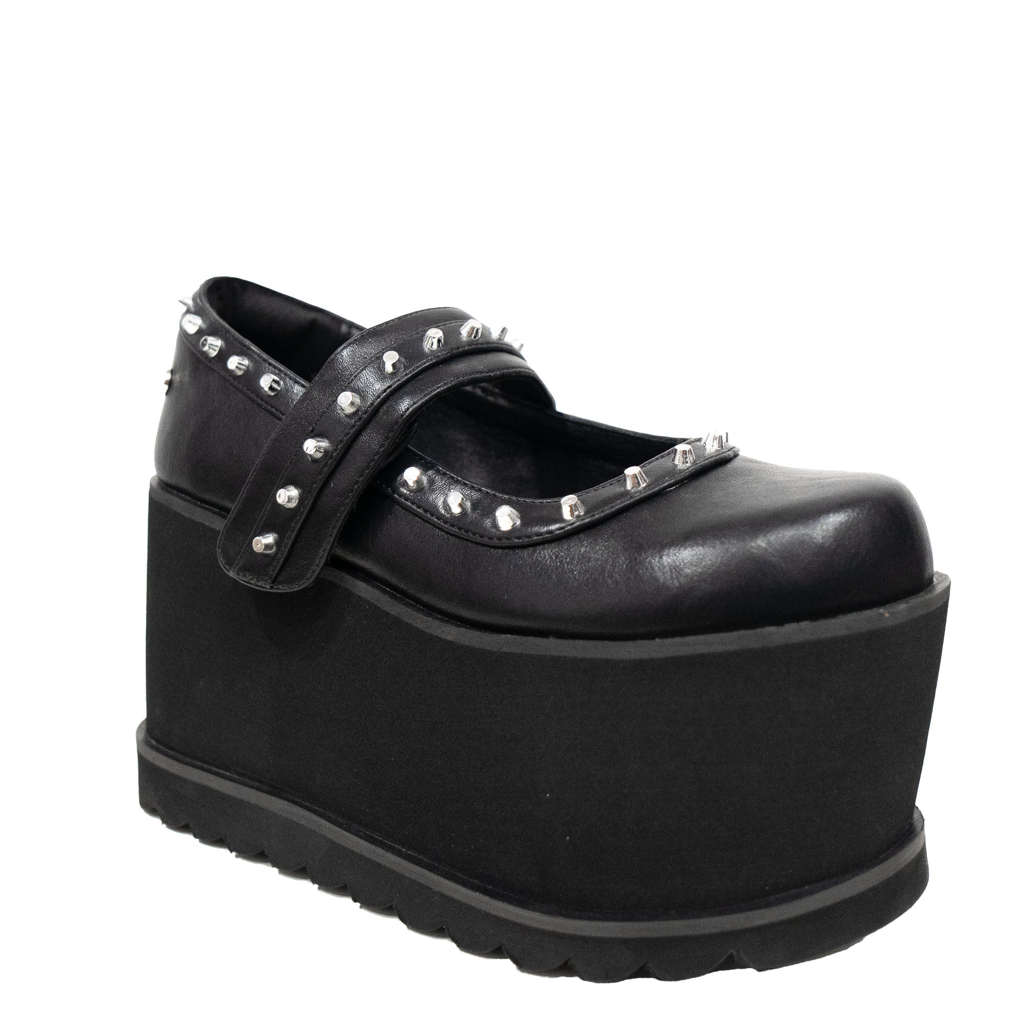 ALTERCORE LAUREN VEGAN – Mary Janes mit Nieten-Besatz in Schwarz, Platform-Sole, Stacheln, MaryJane, Schwarz, Clogs