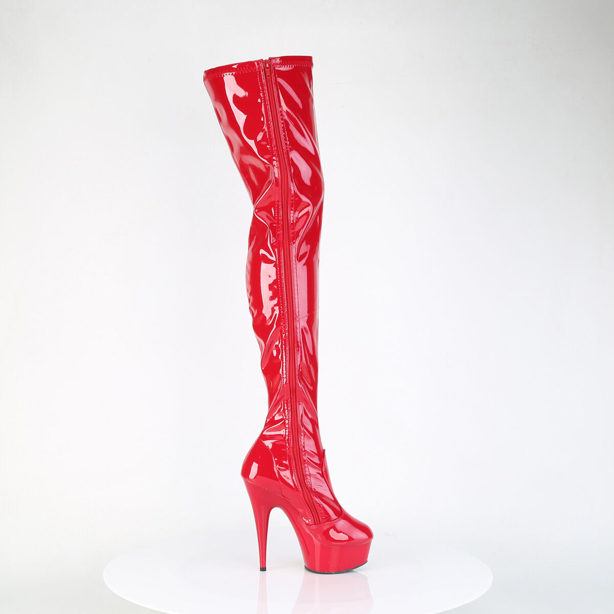 Pleaser DELIGHT-4000 Damen Stiefel Rot  EU 36