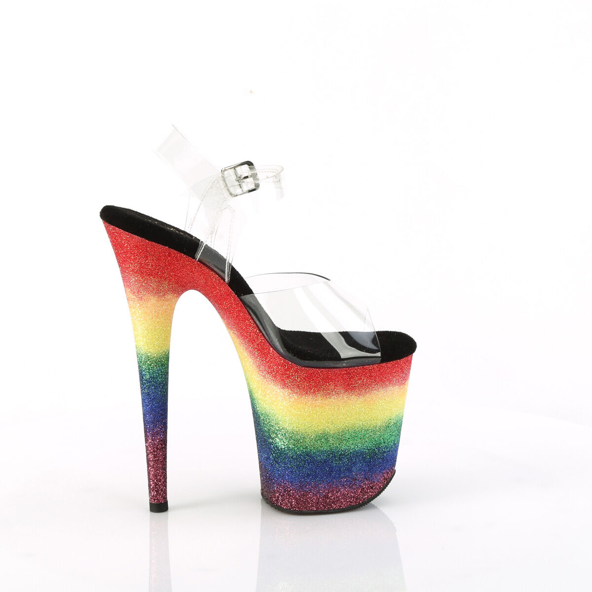 Pleaser FLAMINGO-808RG-04 Plateau Sandalen CLR - Rainbow Glitter EU 35