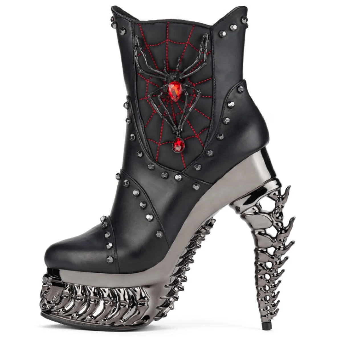 ALCHEMIE & HADES Black Widow Gotic Plateau Stiefelette Rot 43