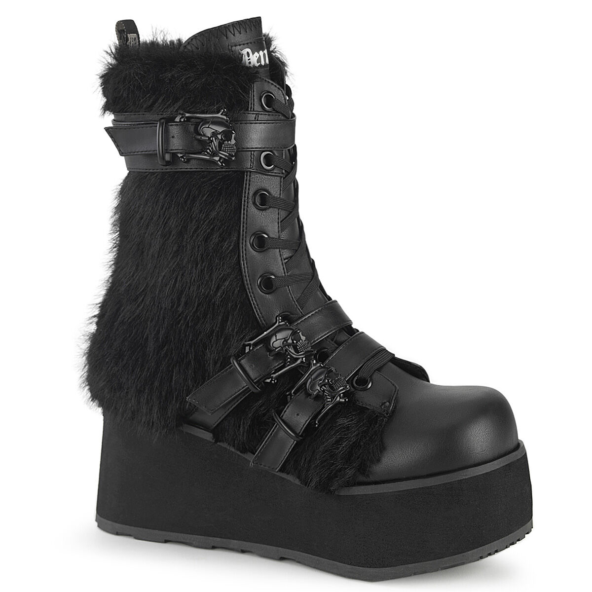 DemoniaCult TRASHVILLE-218 Unisex Stiefel Schwarz  EU 37