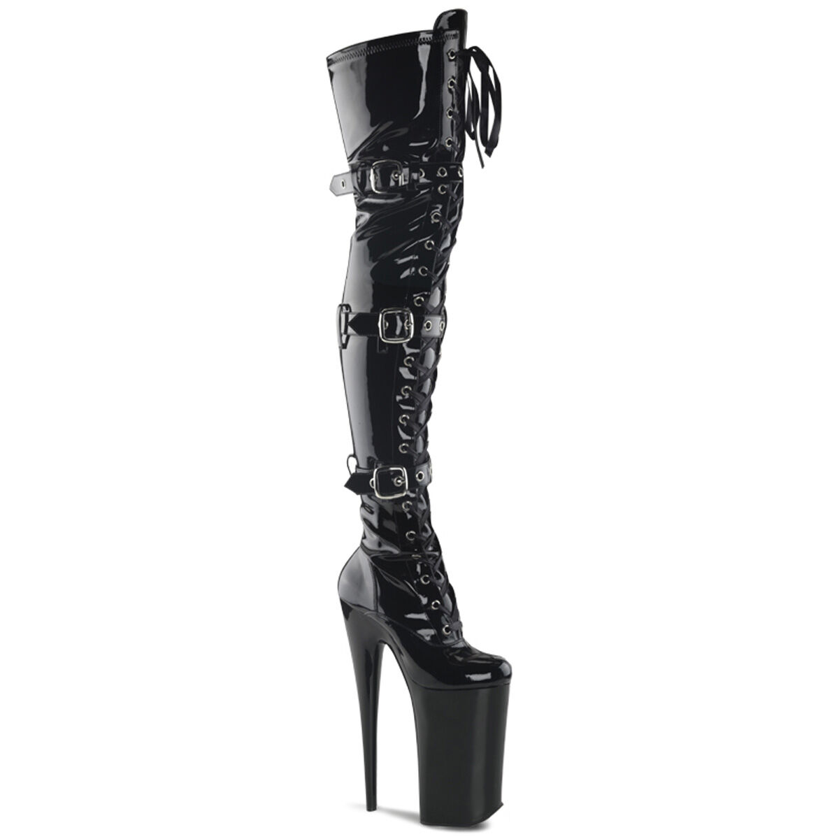 Pleaser BEYOND-3028 Damen Stiefel Schwarz Glanz EU 39