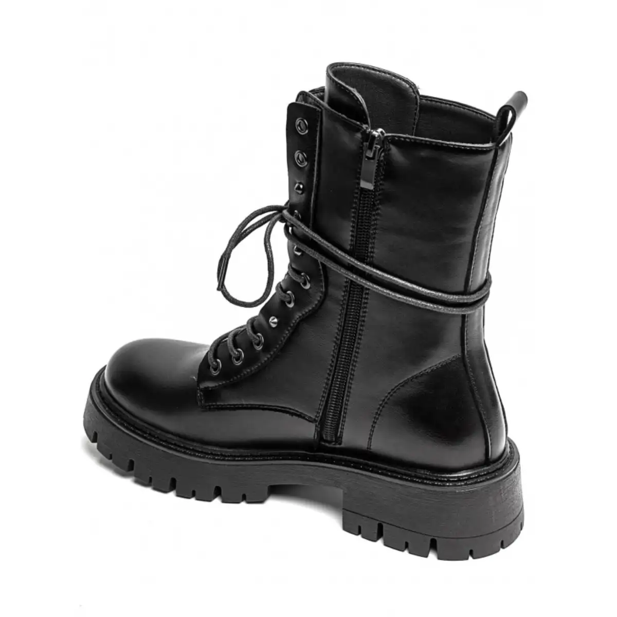 PeachyBoots PUNK-225 Urban Boots für Frauen – Vegan, Schwarz, Nieten, Plateau & Blockabsatz 41