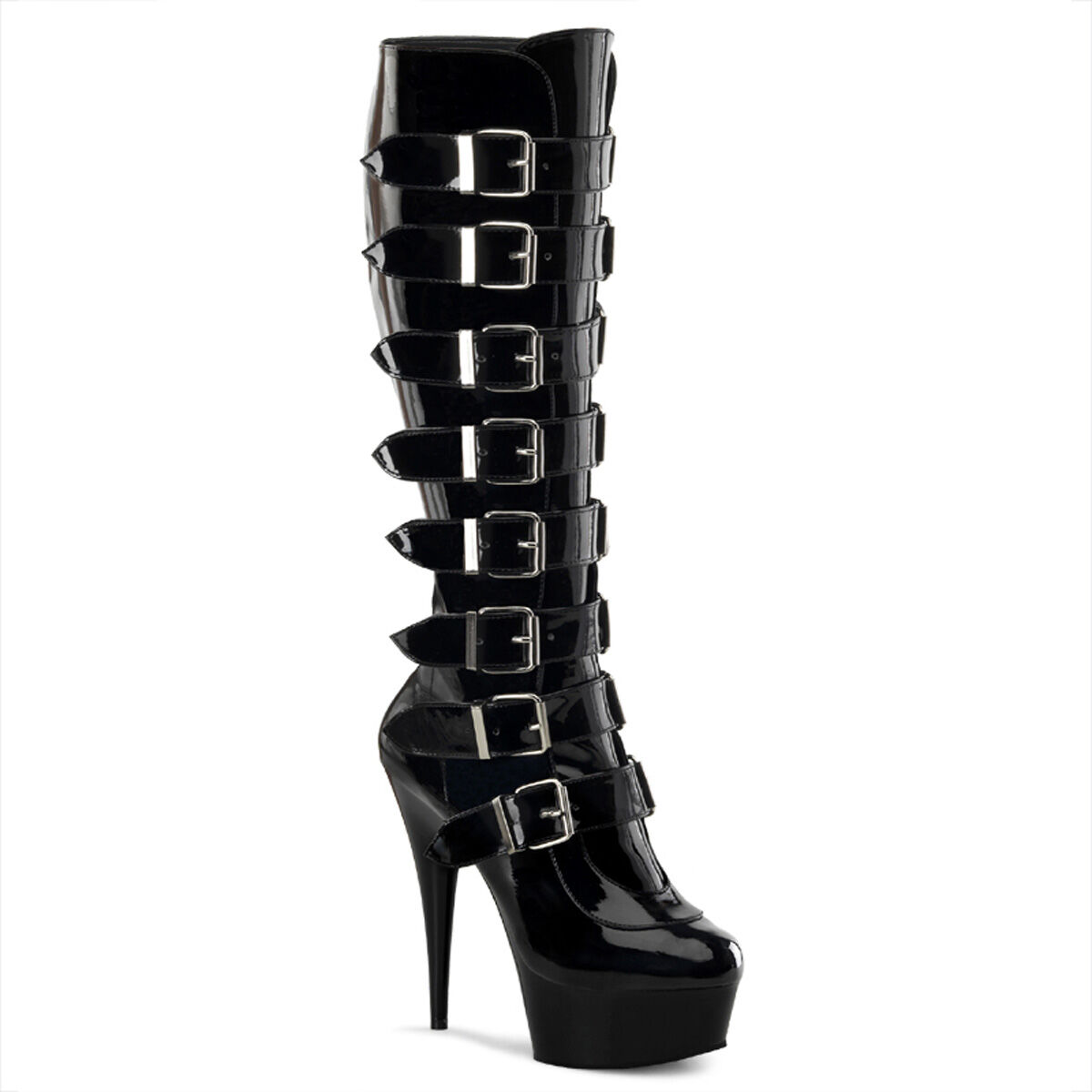 Pleaser DELIGHT-2049 Damen Stiefel Schwarz