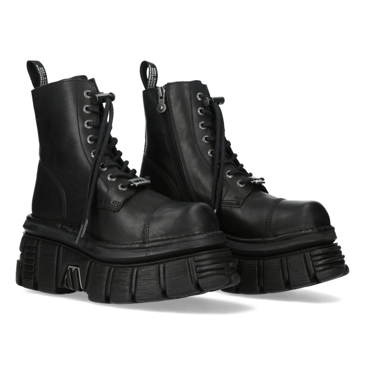 New Rock M.NEWMILI083-S21 Stiefel Echtleder - Schwarz, Stiefel, Boots, Gummisohle, Schaftrand, Schwarz