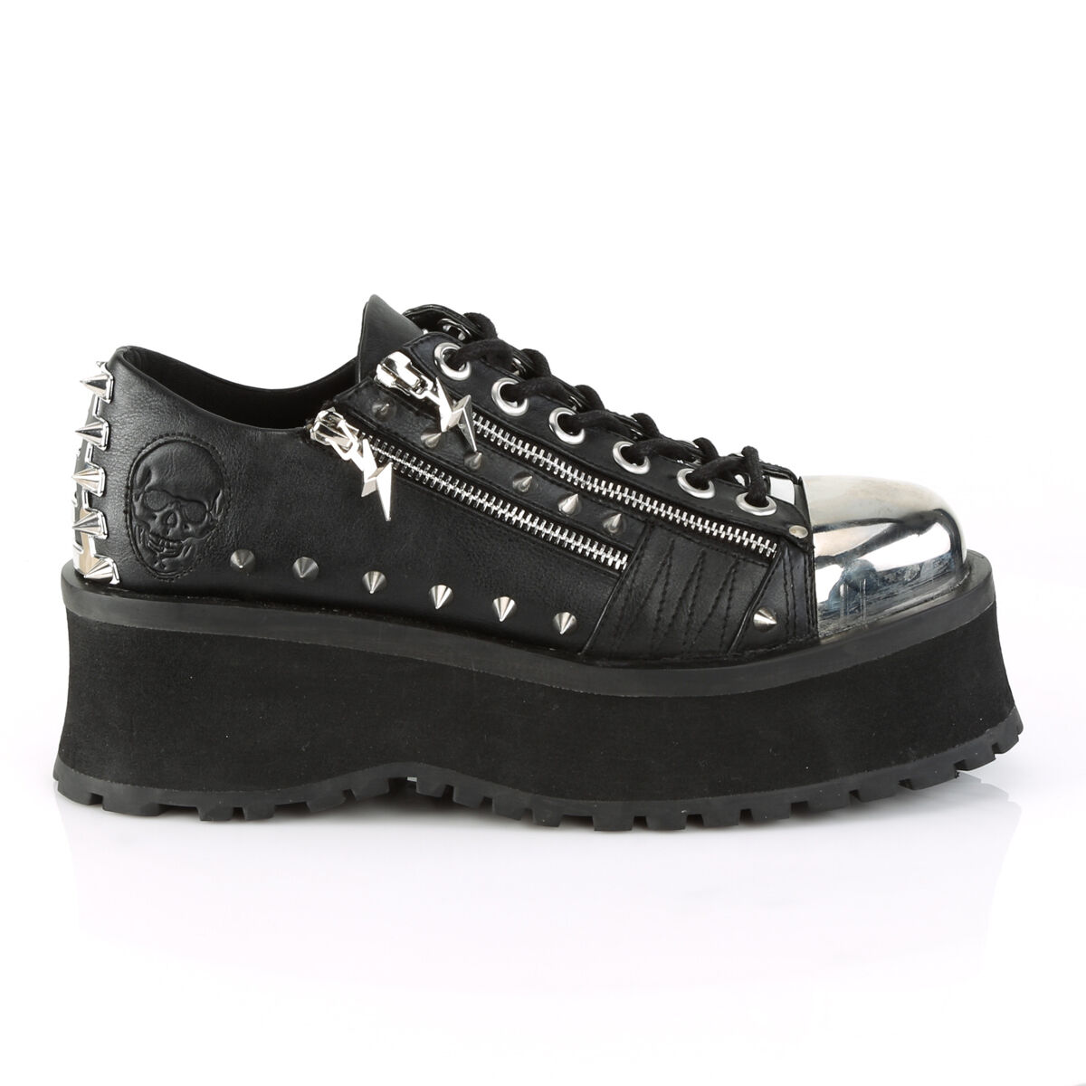 DemoniaCult GRAVEDIGGER-04 Unisex Halbschuh Schwarz  EU 43
