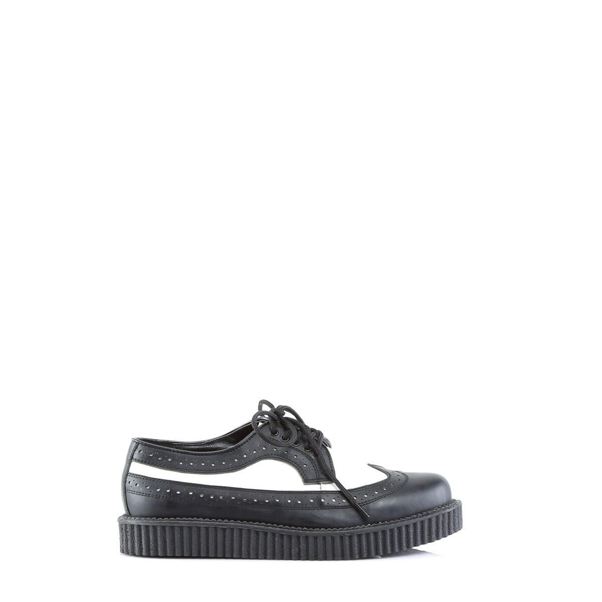 DemoniaCult CREEPER-608 Unisex Creeper Schwarz Weiß EU 37