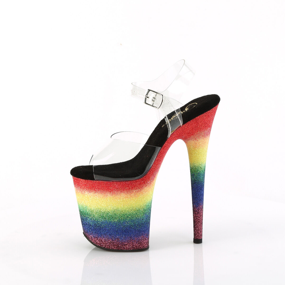 Pleaser FLAMINGO-808RG-04 Plateau Sandalen CLR - Rainbow Glitter EU 35