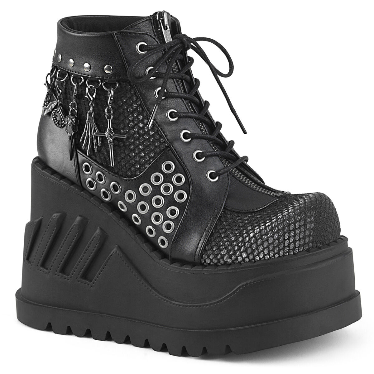 DemoniaCult STOMP-18 Damen Stiefelette Schwarz Grau EU 35