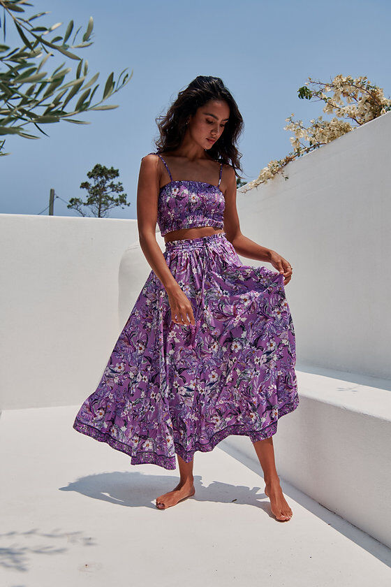 JAASE Rhodium Print Vela Rock Violett – Stylischer Rock für jeden Anlass -  XS, Kleid, Abendkleid, Formelle Kleidung, Strandmode, Bluse, Kleid, Abendkleid, Formelle Kleidung, Strandmode, Bluse, Kleid, Abendkleid, Formelle Kleidung, Strandmode, Bluse, Klei