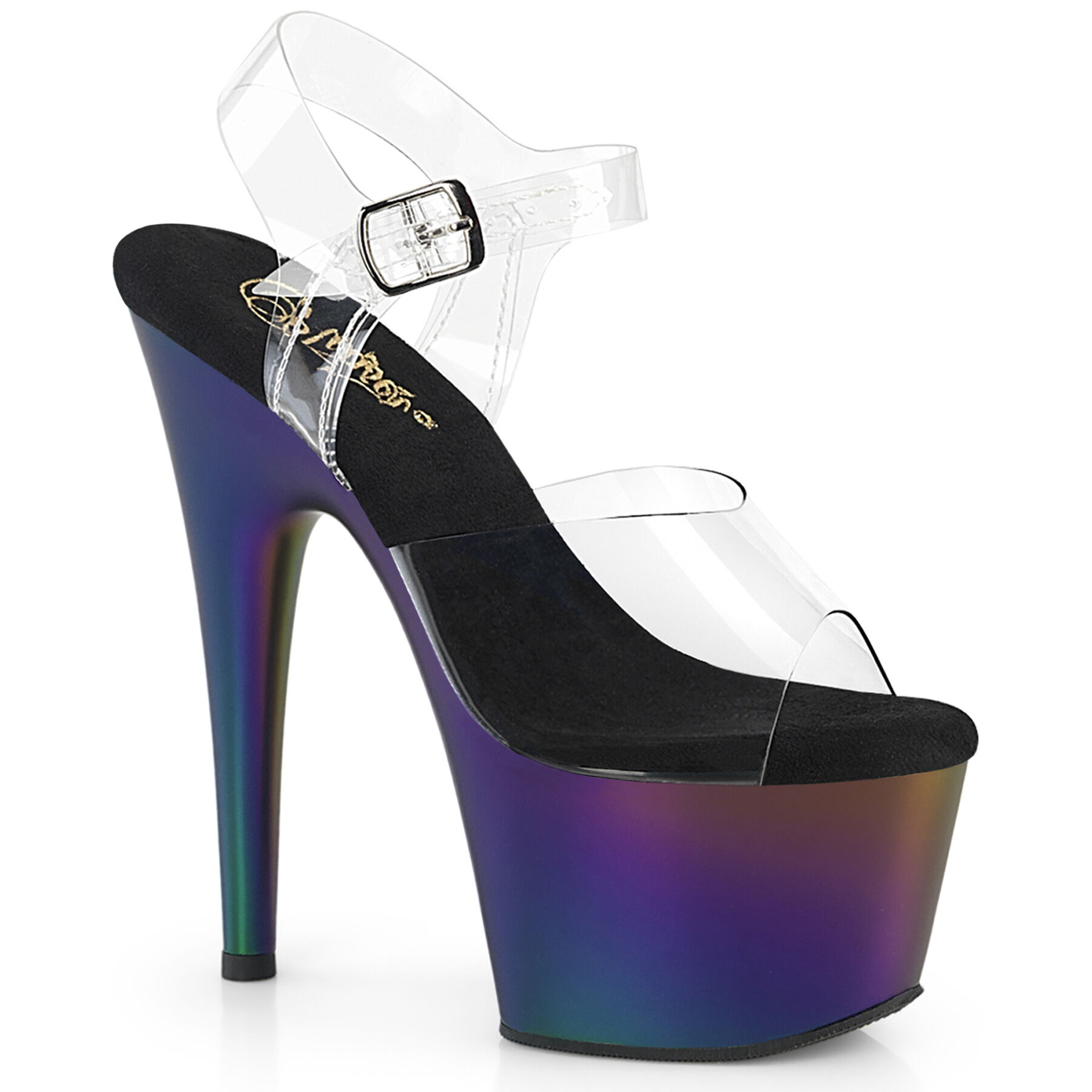Pleaser ADORE-708MCH Damen Sandale Transparent