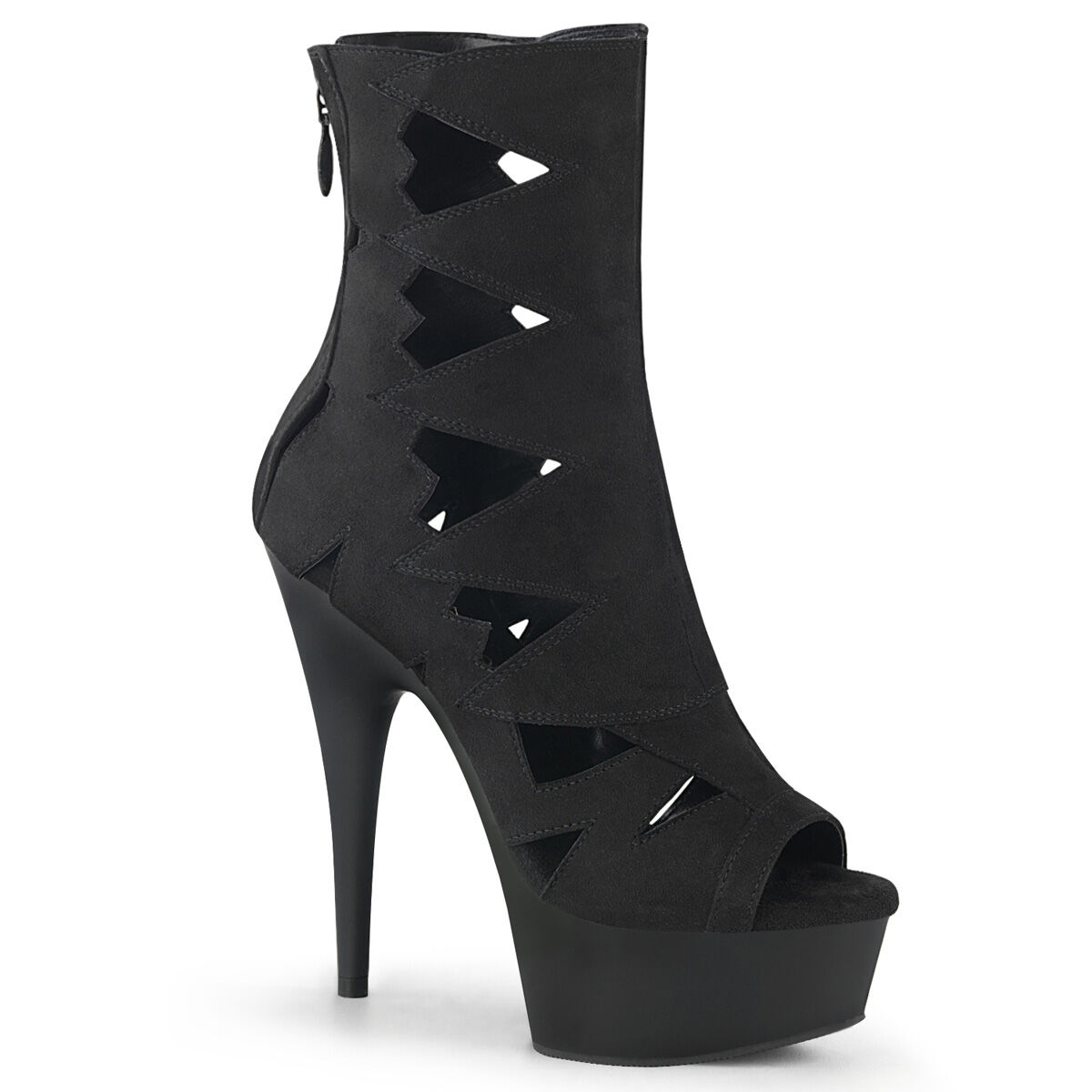Pleaser DELIGHT-1014 Plateau Stiefeletten Schwarz Kunstwildleder EU 35