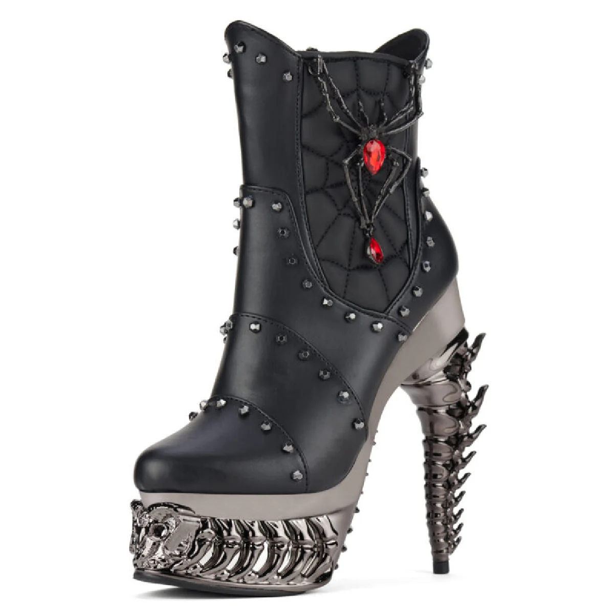 ALCHEMIE & HADES Black Widow Gotic Plateau Stiefelette Rot 43