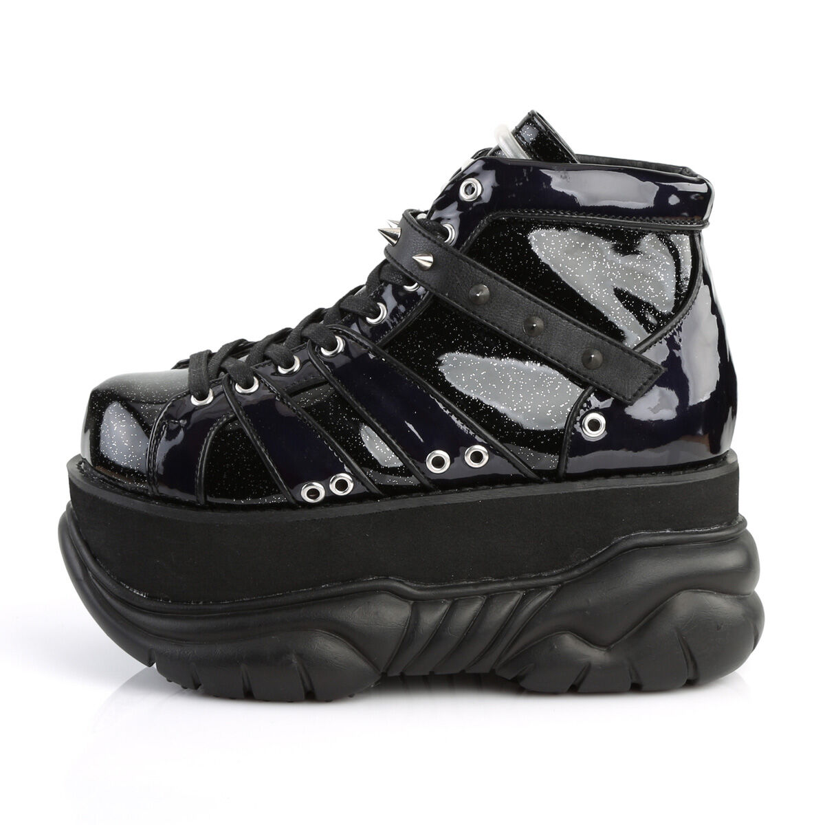 DemoniaCult NEPTUNE-100 Unisex Stiefelette Schwarz Silber EU 37