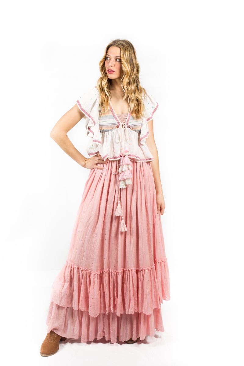 SAVAGE CULTURE Bestickte Bluse Roatan mit Taillenbindung und Quasten Weiß - M, kostüm, Person, Kleid, Modisch, Strandmode, kostüm, Person, Kleid, Modisch, Strandmode, kostüm, Person, Kleid, Modisch, Strandmode