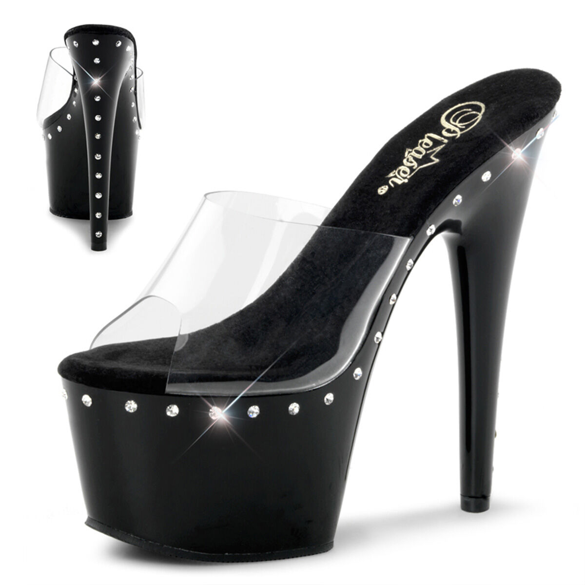 Pleaser ADORE-701LS Damen Slipper Transparent