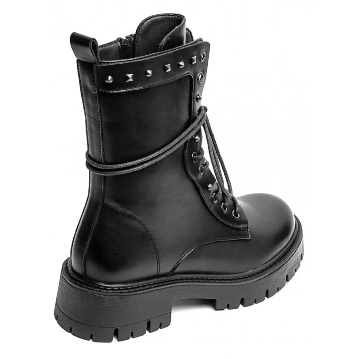 PeachyBoots PUNK-225 Urban Boots für Frauen – Vegan, Schwarz, Nieten, Plateau & Blockabsatz 41