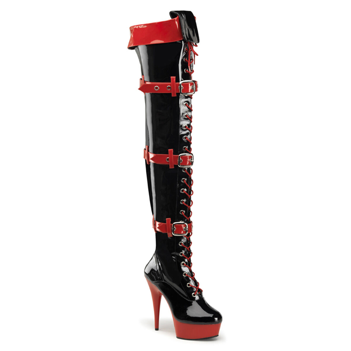 Funtasma MEDIC-3028 Damen Stiefel Schwarz Rot EU 39