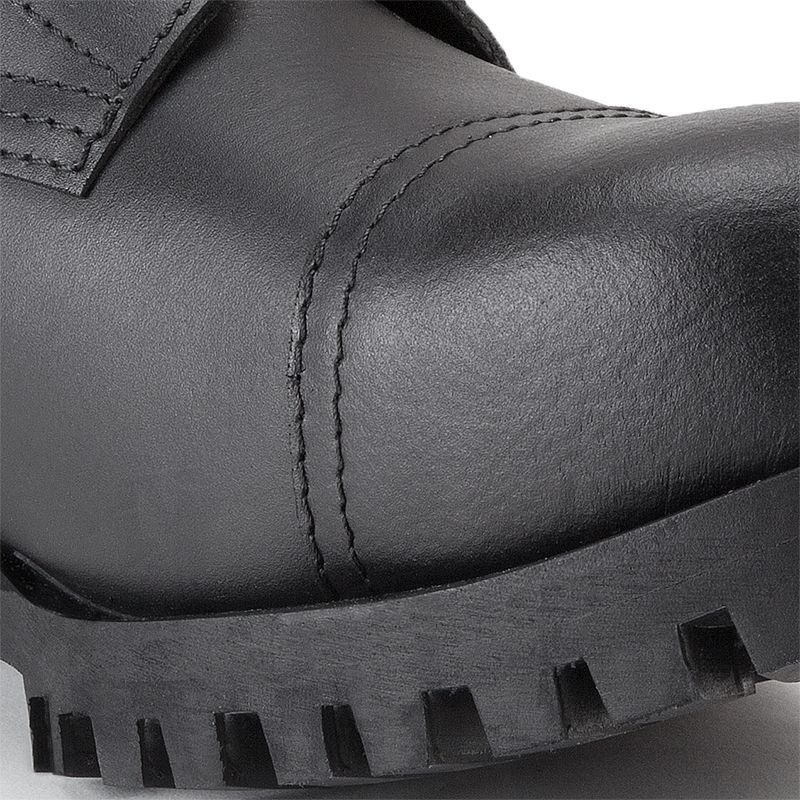 ALTERCORE 551 skórzane – Czarne glany 10-dziurkowe ze stalowym noskiem , black boot, leder, Naht, Sohlenniveau, dicke Sohle, Schuh, Stiefel, Leder, Gummisohle, Stiefel-Boots, schwarz, Leder, Naht, Sohlenteil, breiter Sohlenabsatz, schwarz, Leder, Naht, st