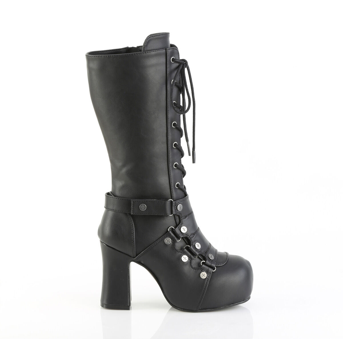 DemoniaCult GOTHIKA-152 Damen Vamp Stiefel Schwarz 37, Bekleidung, Schuhwerk, Schuh, Hoher Absatz