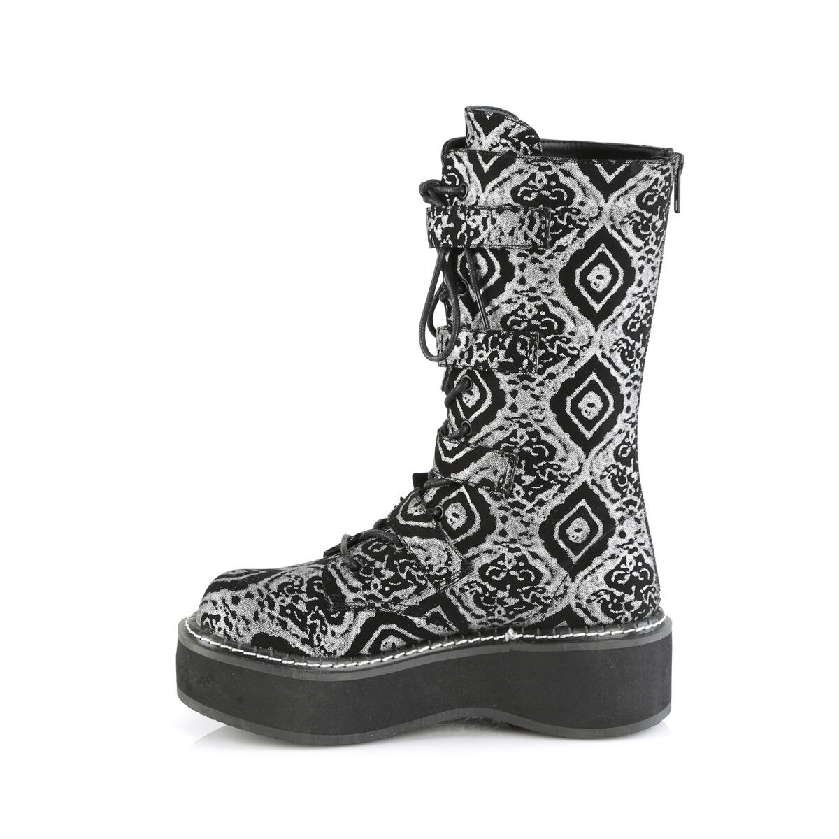 DemoniaCult EMILY-322 Damen Stiefel Schwarz Silber EU 40