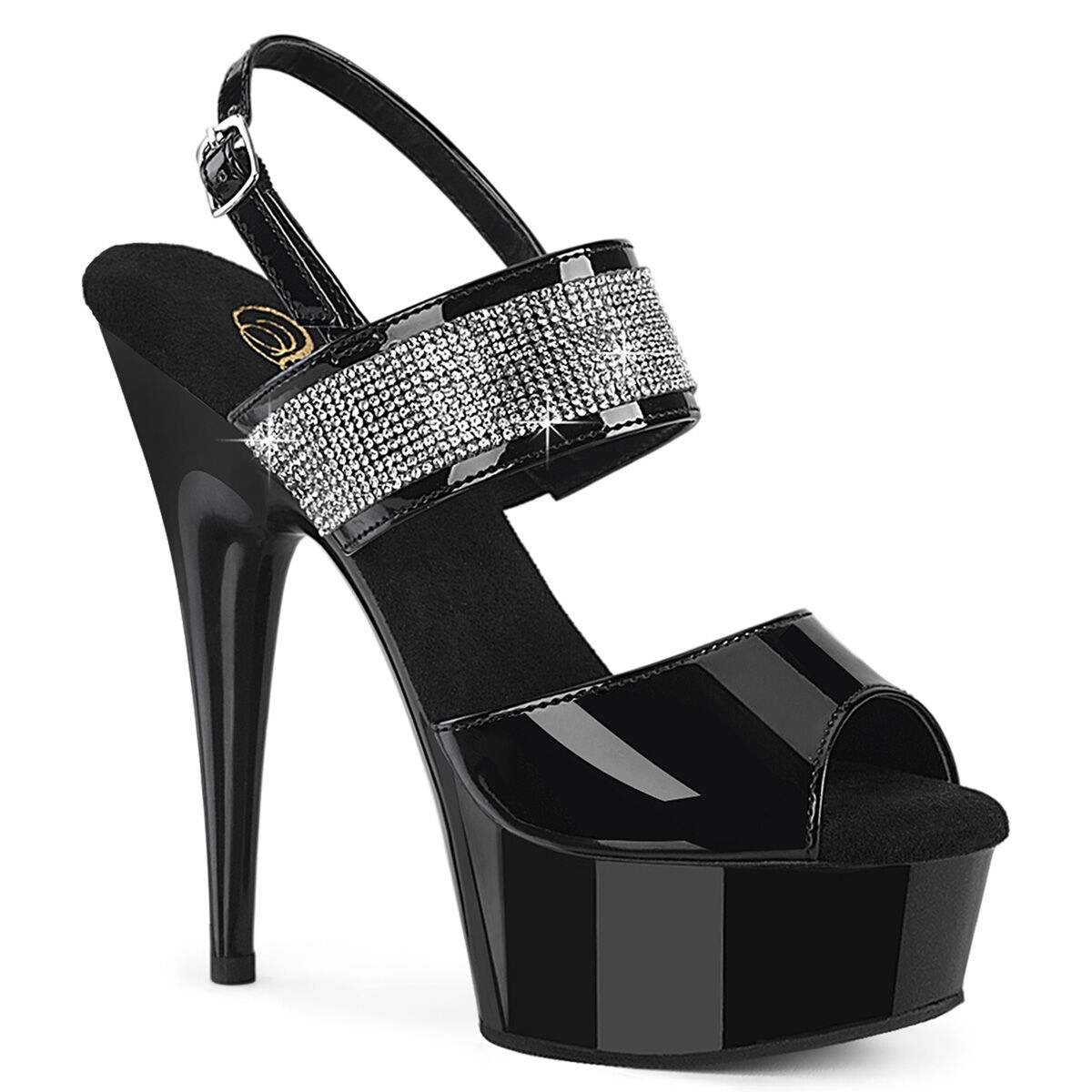 Pleaser DELIGHT-639 Damen Sandale Schwarz