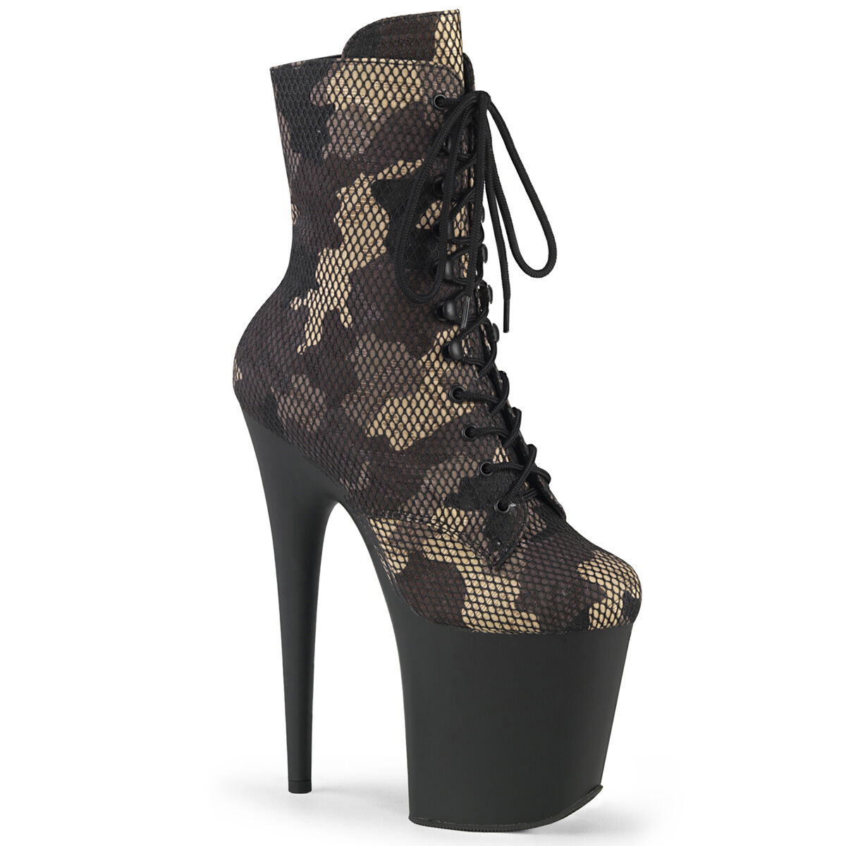 Pleaser FLAMINGO-1020CM Damen Stiefelette Grün Camouflage EU 36