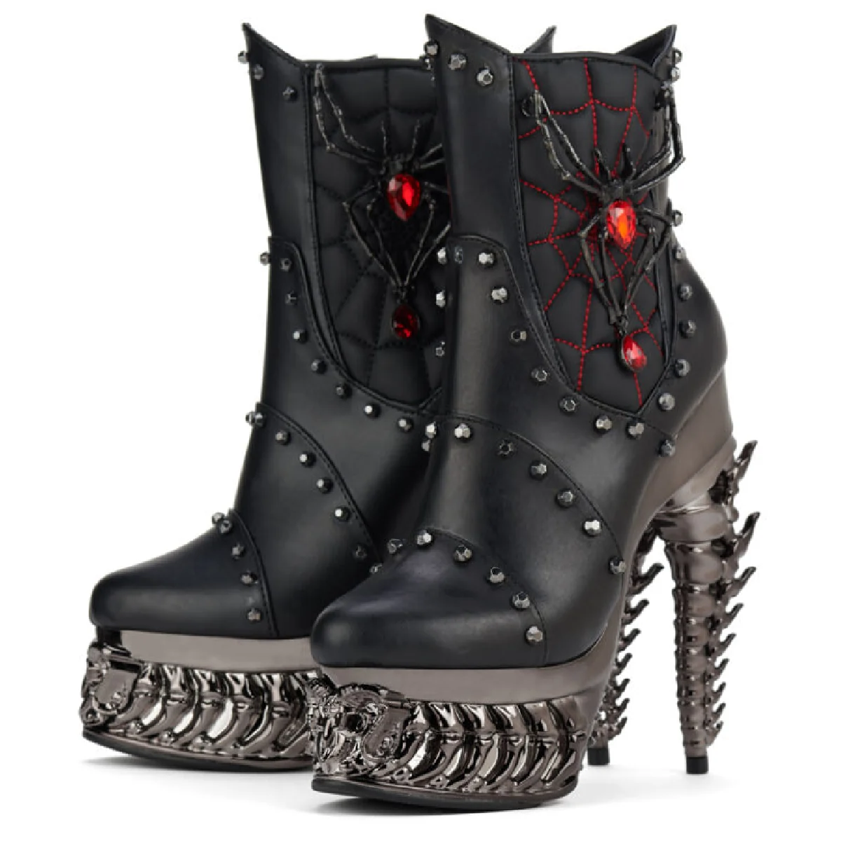 ALCHEMIE & HADES Black Widow Gotic Plateau Stiefelette Rot 43