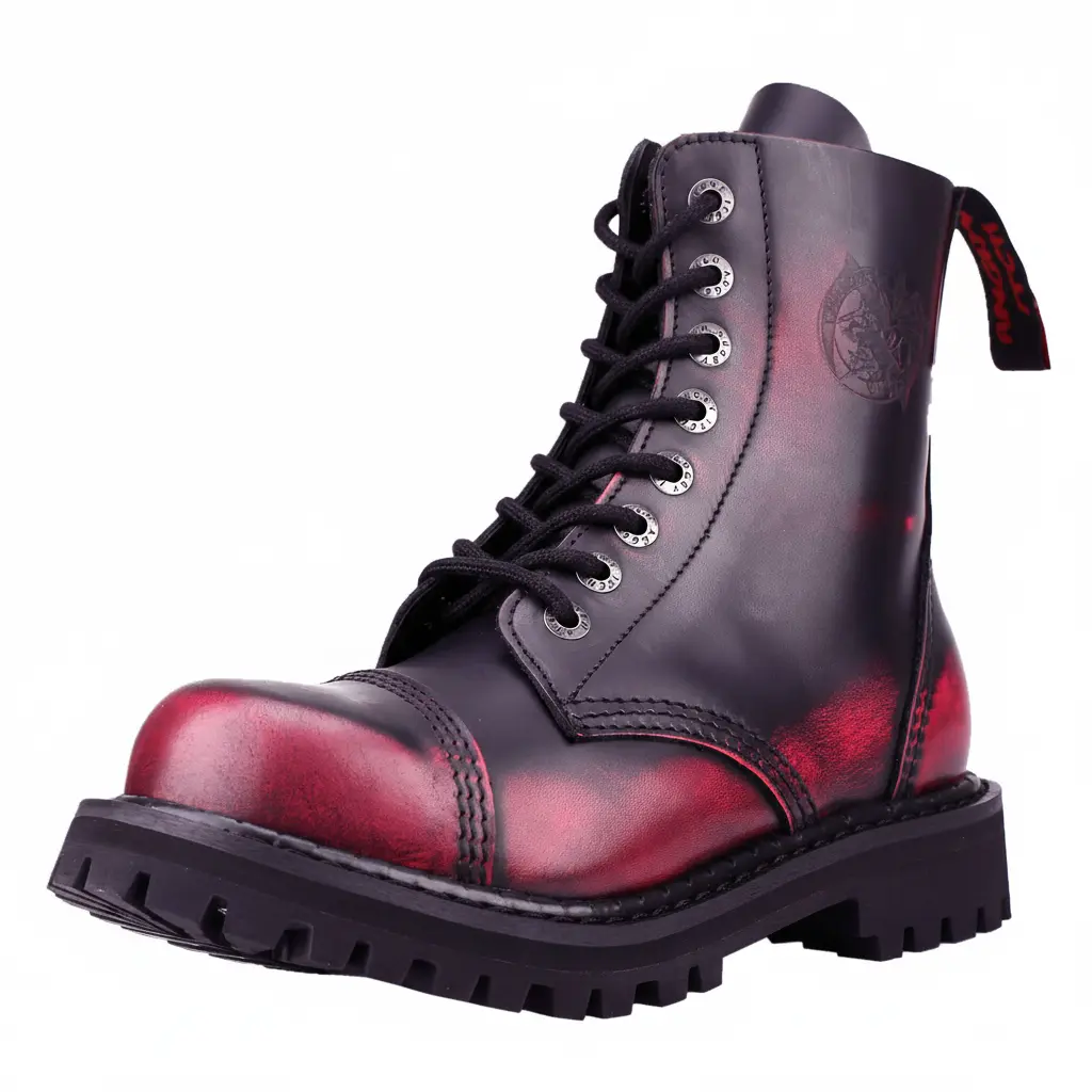 Angry Itch 08-Loch Stiefel Pink Rub-Off – Damen & Herren Ranger-Boots mit Stahlkappe 48