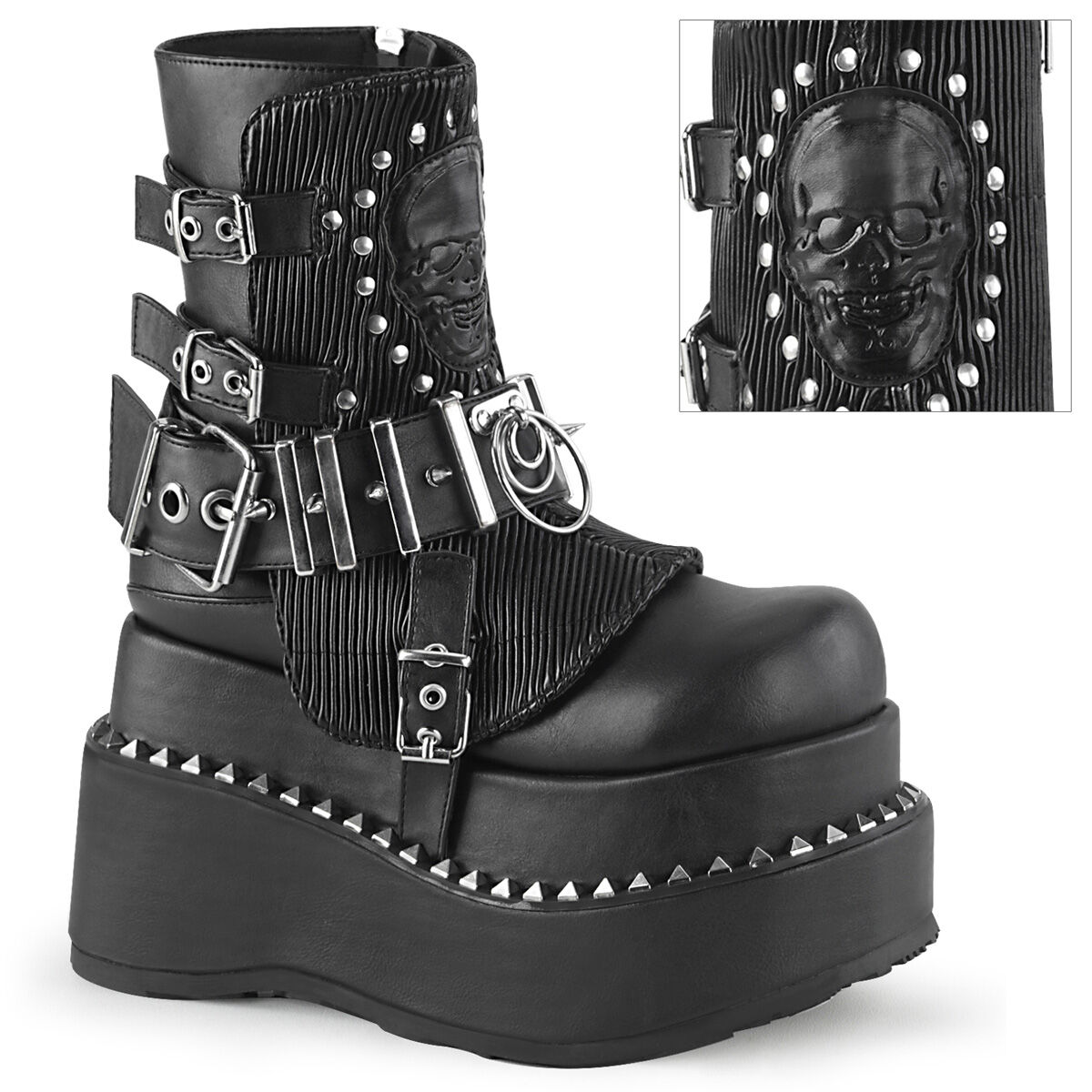 DemoniaCult BEAR-150 Damen Stiefelette Schwarz
