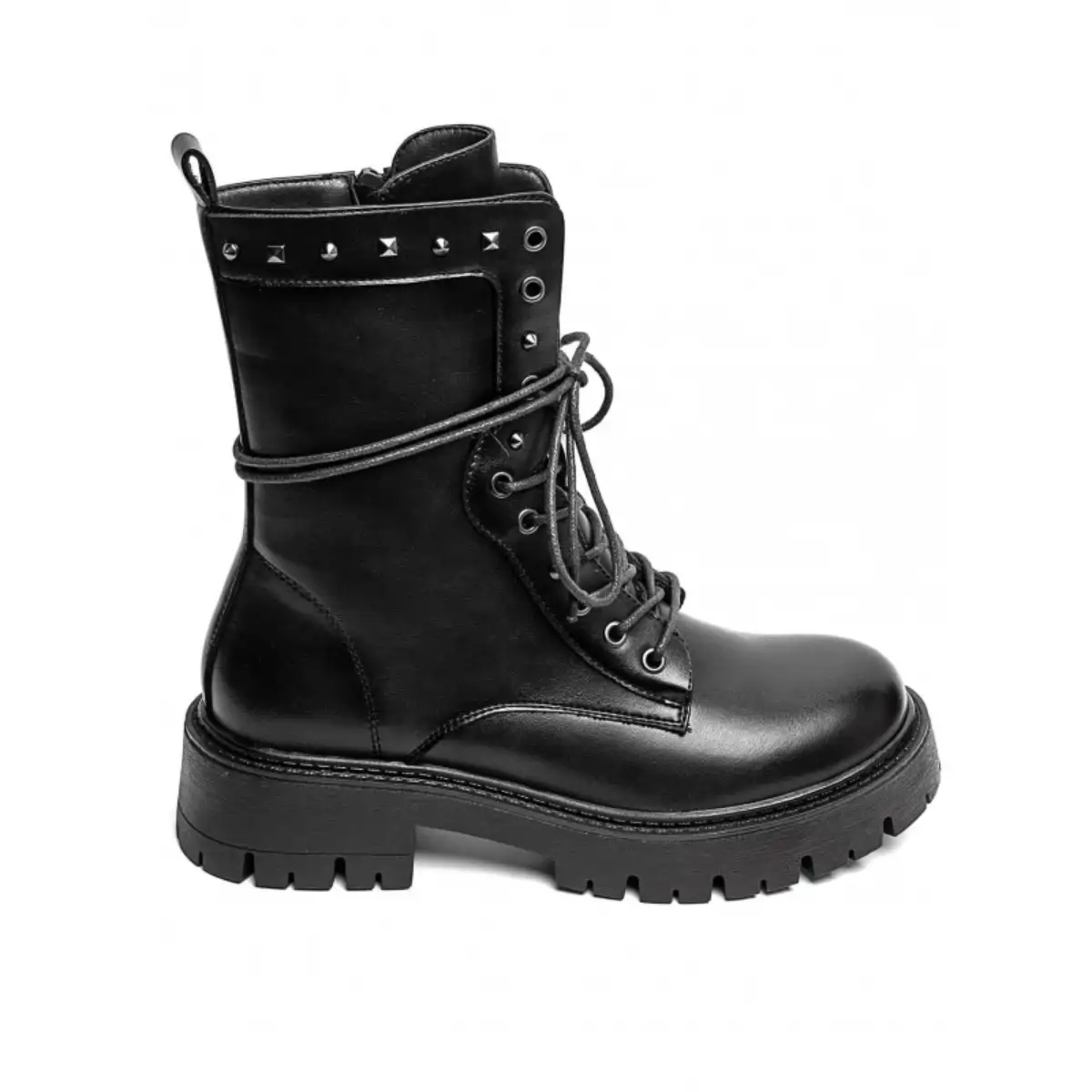 PeachyBoots PUNK-225 Urban Boots für Frauen – Vegan, Schwarz, Nieten, Plateau & Blockabsatz 41