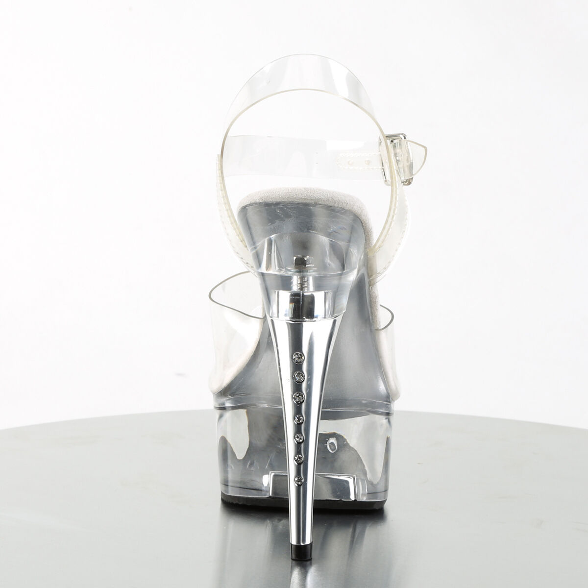 Pleaser CAPTIVA-608 Damen Sandale Transparent  EU 35