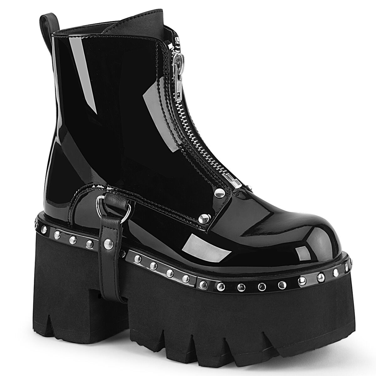 DemoniaCult ASHES-100 Damen Stiefelette Schwarz Lack EU 41