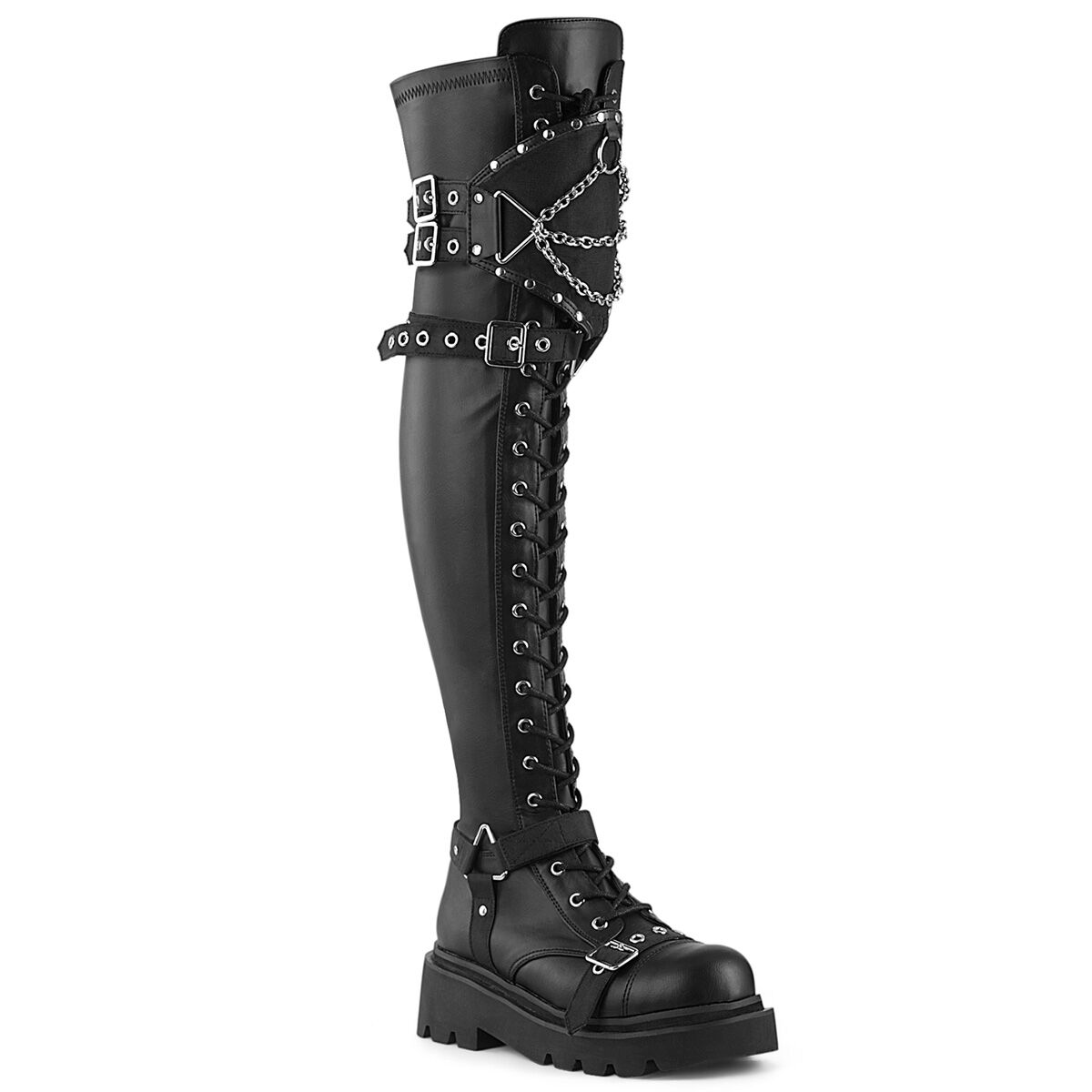 DemoniaCult RENEGADE-320 Damen Stiefel Schwarz  EU 37