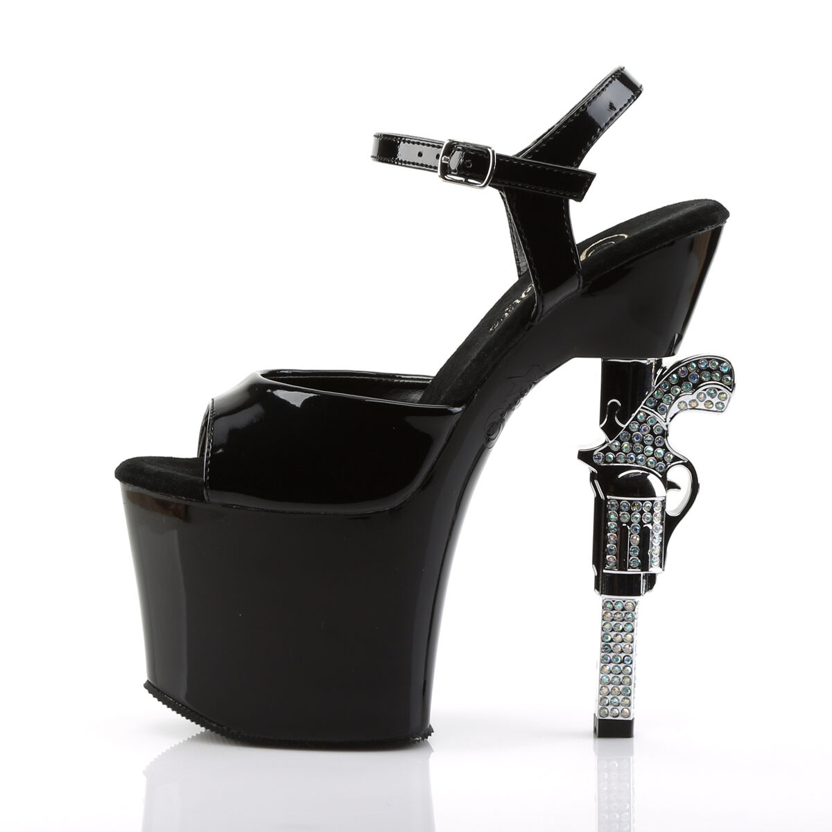 Pleaser REVOLVER-709 Damen Sandale Schwarz  EU 36