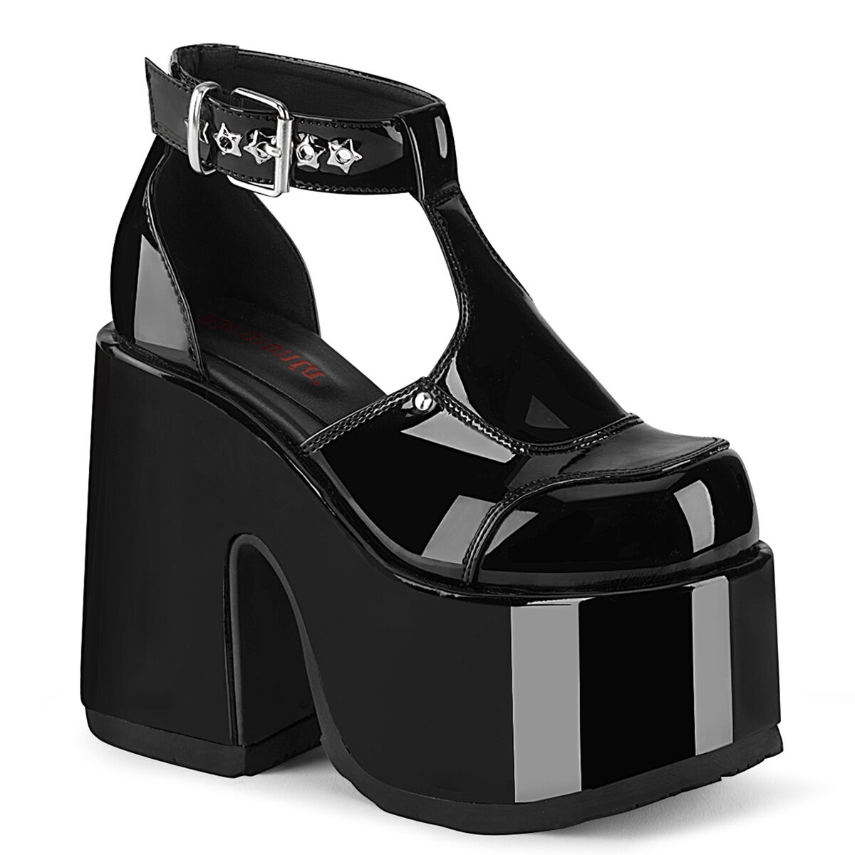 DemoniaCult CAMEL-103 Damen Sandale Schwarz Lack EU 39